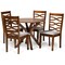 Baxton Studio Mila Modern and Contemporary Grey Fabric and Walnut Brown Finished Wood 5-Piece Dining Set 174-9883-10891-Zoro - alternate 1